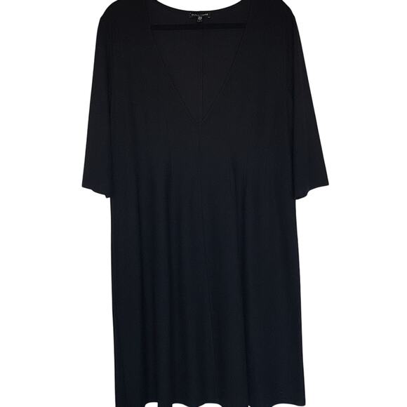 Eileen Fisher Fit and Flare V Neck Dress, L - Picture 1 of 9